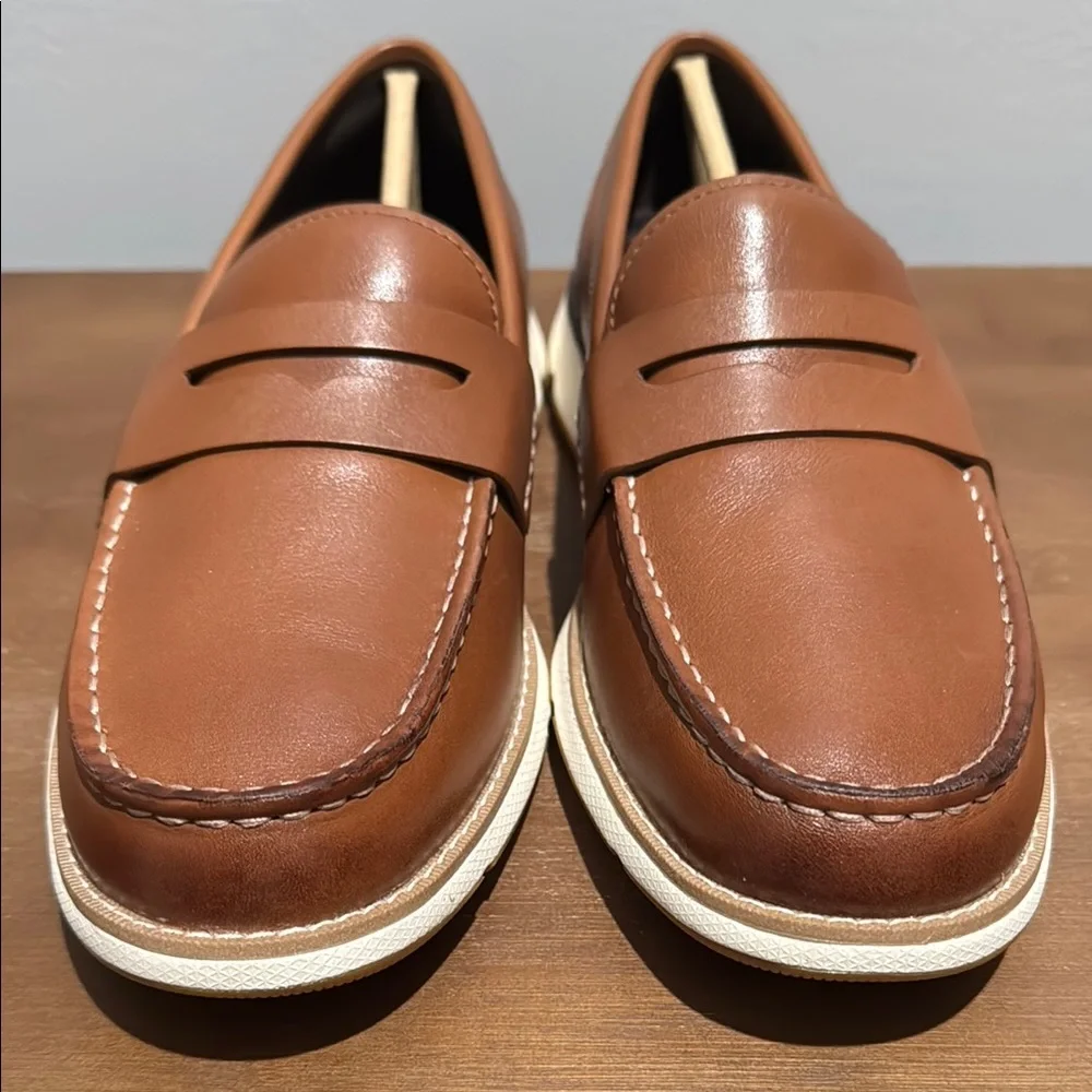 NWT Cole Haan 4.Zerogrand Men’s British Tan Leather Loafers, size 8 - Picture 1 of 8